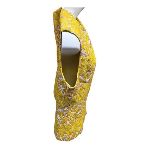 VTG Jane Andre “M”‎ Yellow Art To Wear Vest Abstract Jacquard Cottagecore READ - Picture 13 of 14